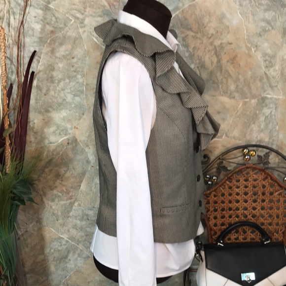 Ralph Lauren 🌹chaps stunning houndstooth executive ruffled vest - Picture 5 of 11
